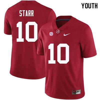 NCAA Youth Alabama Crimson Tide #10 Bart Starr Stitched College Nike Authentic Crimson Football Jersey WA17I48EW